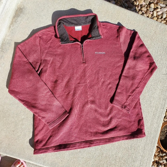 Columbia Men's Great Hart Mountain III Half Zip Size XXL Red Jasper Heather - Picture 4 of 11
